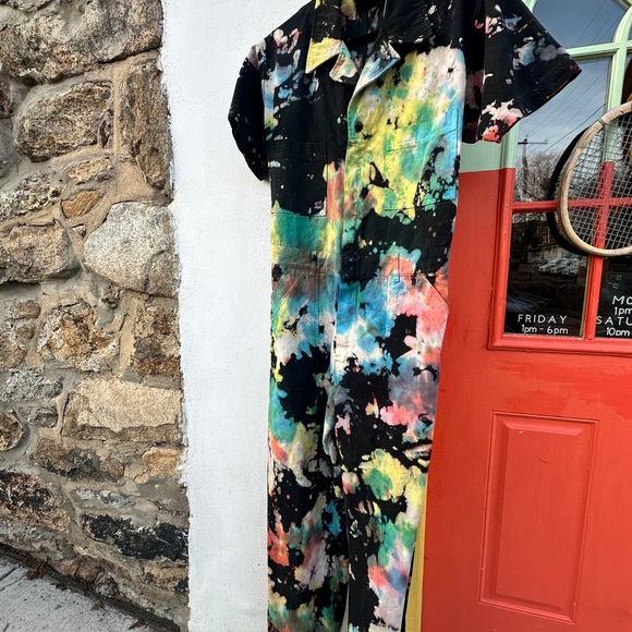 Big Bud Press Pants - LARGE BID BUD PRESS Unisex Rainbow Tie-Dye Jumpsuit